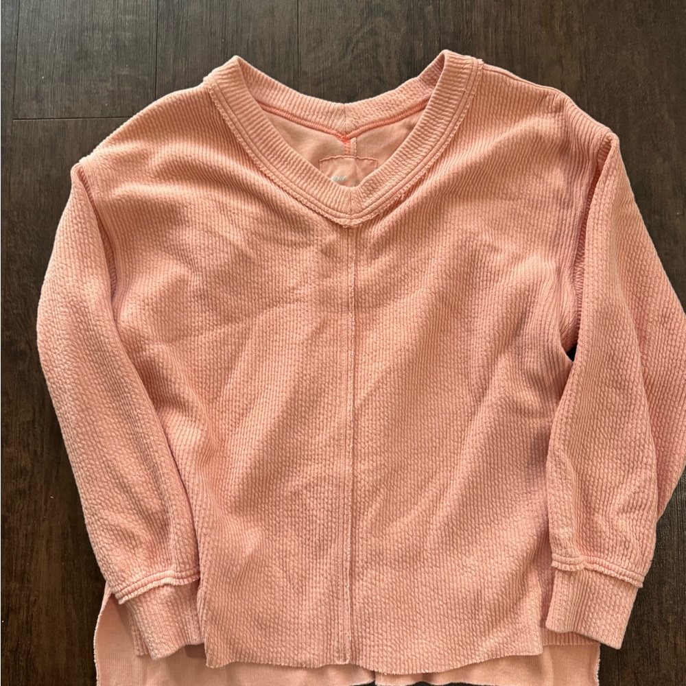 Aerie Wonder Textured V-Neck Sweatshirt